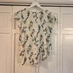 Lucky Brand  white cotton scoop neck floral leaf print tshirt small Photo 5