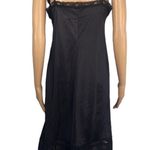 Black Satin and Lace Full Slip Snips to Fit for Custom Length Womens Medium Photo 2