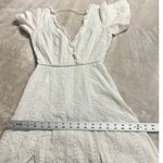 Finders Keepers Sundays Dress Women's XS White High Low Midi Eyelet Short Sleeve Photo 11