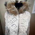 BNCI Plush Faux Fur Jacket SZ M Hooded Country Southwest Navajo Western Cozy Tan Size M Photo 2