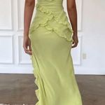 House Of CB  Pixie Ruffle Georgette Body-Con Cocktail Dress in Lime Green Large+ Photo 15