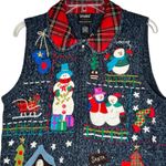 Vintage Designers Originals Studio Joy Christmas Sweater‎ Vest Red Size L Photo 1