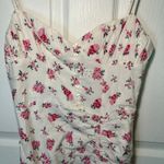 ZARA  NWT Floral Ruched Midi Dress Small Sweetheart Neck Button Smocked Back Photo 1