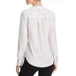 Rails Kate Rosé Print Silk Button Down Long Sleeve High-Low Hem Shirt Medium Photo 4
