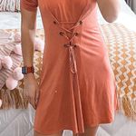 BCBGeneration Orange Lace Up Mini Dress Photo 1