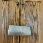 Gunne Sax Vintage | Silver Mesh Evening Bag with Bow Detail and Long Chain Photo 5