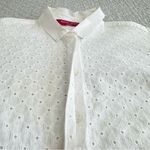 Marina Sport Oversized White Eyelet Boxy Button Up Dolman Sleeve Shirt Size 14 Photo 6