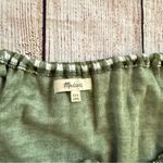 Madewell Size XXS Jacquard Puff-Sleeve Mini Dress Green Gingham Check Photo 6