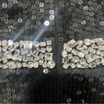 Mac Duggal NEW V Neck Sequin & Rhinestone Embellished High Slit Maxi Gown Black Photo 11