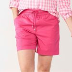 Croft & Barrow Cost & Barrow Chino Utility Shorts Pink Small Cotton Twill Elastic Waist Pull On Photo 1