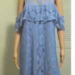 Francescas Miami dress size large Open Cold Shoulder Cecile Oxford Blue Lace Photo 2
