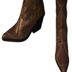 Donald Pliner Western Gold Metallic Leather Intricate Stitch Boot New $750 NWT Size 6.5 Photo 5