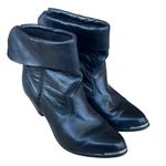 Capezio Black Leather Cowboy Boots Bows Pull-On Foldover Size 8.5 Photo 0