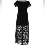 Bardot  Black Off The Shoulders Lace Overlay Gracie Midi Dress Size 4 XS Photo 5