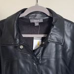 Primark NWT  Faux Leather Button Down Shirt Jacket Shacket Black Size L Photo 1