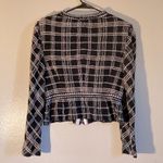 St. John  Tweed Knit Women Zipper Blazer Size 10 Black Lime Green Tan & White Photo 3