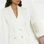 NWT Rebecca Vallance Bridal Harriet blazer minidress Size 2 US White Photo 3