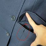 ASPESI Vintage Wool Pea Coat Navy Double Breasted Men’s XL Flawed Distressed Blue Photo 11