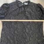 Ultra Pink black long sleeve mock neck lace blouse size L Photo 2