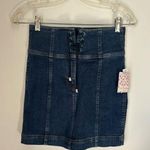 Free People NWT denim lace up skirt size 0 97 % cotton Photo 0