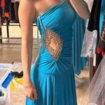 Cache  Vibrant Teal Cutout Strapless Dress Photo 1