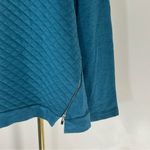 Chico's Chico’s Quilted Style Pull Over Cowl Neck Turquoise Sweater w Side Zip Size L Photo 6