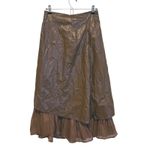 NWT Fairy Grunge Goblincore Asymmetrical Sheer Midi Skirt Large Brown Whimsigoth Photo 2