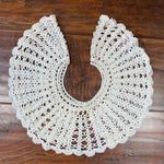 Handmade Vintage 60s Scalloped Crochet Doily Detachable Collar Photo 3