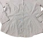J.Jill Women’s Large Button Down Stripe Long Sleeve Shirt Polo Collar Top Photo 2