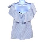Blue Life  Striped Off Shoulder Festival Romper L Coastal Vacation Beachy Summer Photo 3