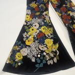 Sandro Sz 1  Paris Women's Bell Bottoms Flared Printed 100% Silk Floral Pants Photo 2