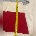 Signature Studio Red white blue color block tie front tee top shirt short sleeve  Photo 2