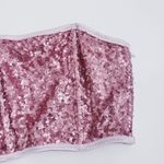 Victoria's Secret  Pink Sequin Longline Bandeau Tube Top Bralette Photo 2