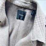 Theory Oaklane Grey Multi Marin Plaid Double Breasted Wool Wrap Tench Coat XL Photo 10