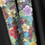 Invisible World Alaska Womens Kimono Jacket Hand Painted Silk Polyester Large Black Photo 12