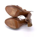 RALPH LAUREN Collection Leather Heeled Sandals Cognac 38 B Brown Size 7.5 Photo 11