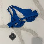 Zaful NWT One Shoulder Plunge Push Up Bikini Top Women's 6 Blue Underwire Padded Photo 2
