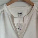 Madewell J.Crew Popover Placket Blouse In Marine Salt, Size Medium Photo 2