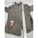 Womans Ronan Chen Size 4 Taupe Assymetric Button Down Fleece Jacket Tan Photo 6