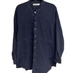 Free People  We the Free Summer Daydream Frayed Button Down Shirt Black Sz Medium Photo 0