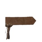 Born to Roam Fringe Leather Belt Women’s Large Gold Buckle Brown Western Fashion Photo 6