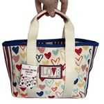 Brighton NWT Red, White, and You Mini Heart Canvas Tote crossbody bag Photo 0
