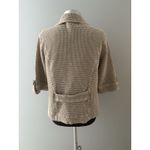 Focus Waffle Weave Jacket Size S Tan Big Button Lagenlook Utility Coastal Brown Photo 4