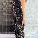 Target Black and tan tropical print vacation v-neck maxi dress sz s / adjustable waist Photo 1