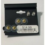 Taramanda Trio Earring Set CZ Ball‎ Studs Flowers Black Photo 3