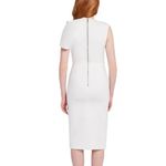 Alice + Olivia Kiro Ruffle-Shoulder Midi Sheath Dress in Bright White Size 4 Photo 1