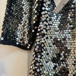Colleen Lopez New Bracelet Sleeve Sequin Button Blazer Medium Festive Party Black Photo 8