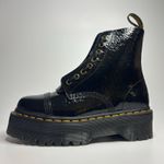 Dr. Martens  Sinclair Distressed Patent Leather Platform Boots in Black Photo 3