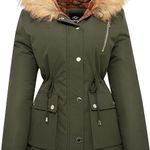 Womens Water-reprllent Winter Coat Thicken Puffer Jacket Warm FLeece Lined Parka with Fur Hood Photo 0