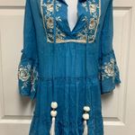 Miss June Paris Short Embroidered Beach Summer Tiered Dress Top Photo 0